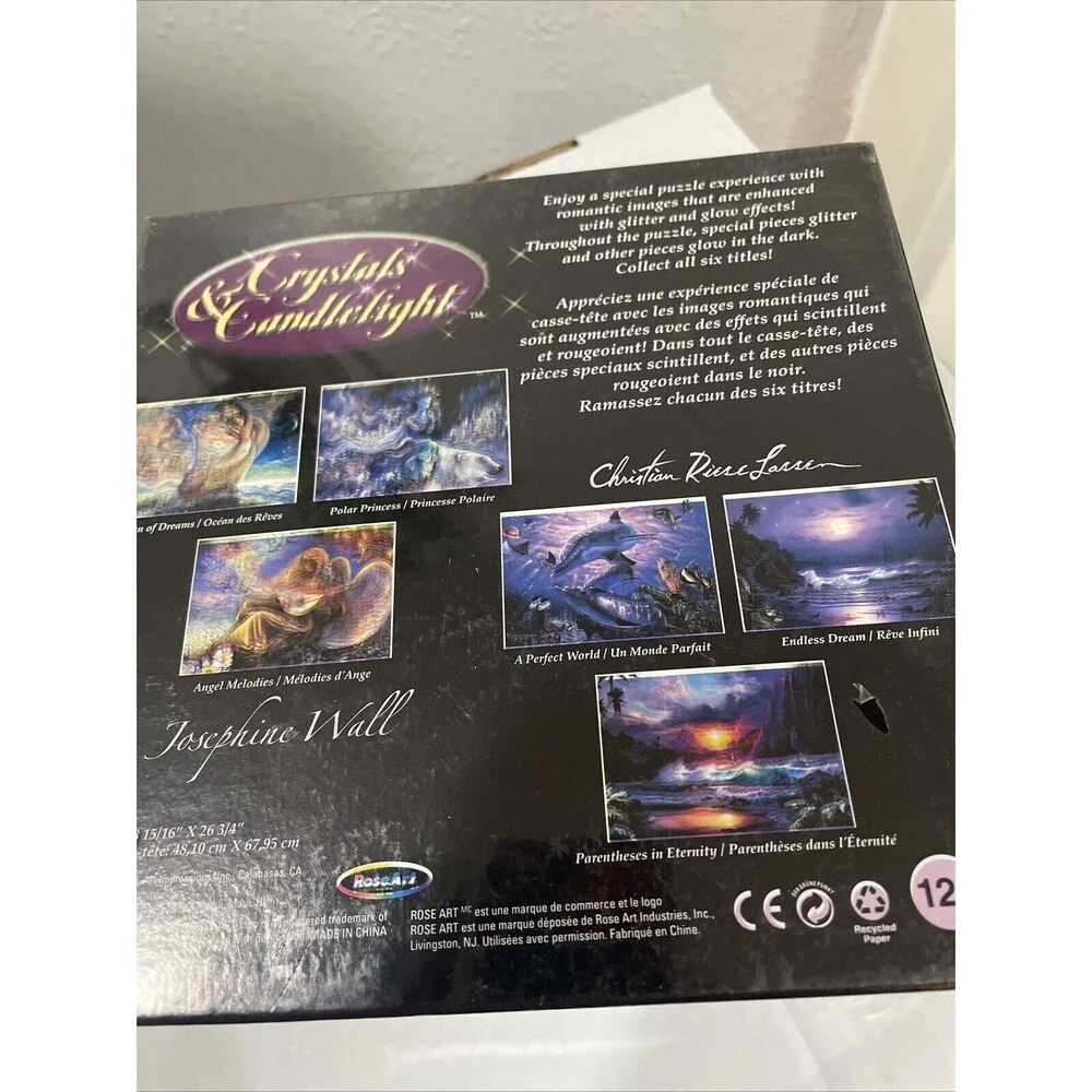 Crystals and Candlelight Glitter & Glow Sealed 750 Pc Puzzle Josephine Wall New